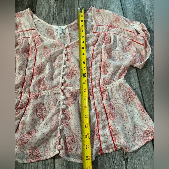 KIRRA Sheer V-Neck Flowy and Lightweight Top - S - Picture 2 of 6